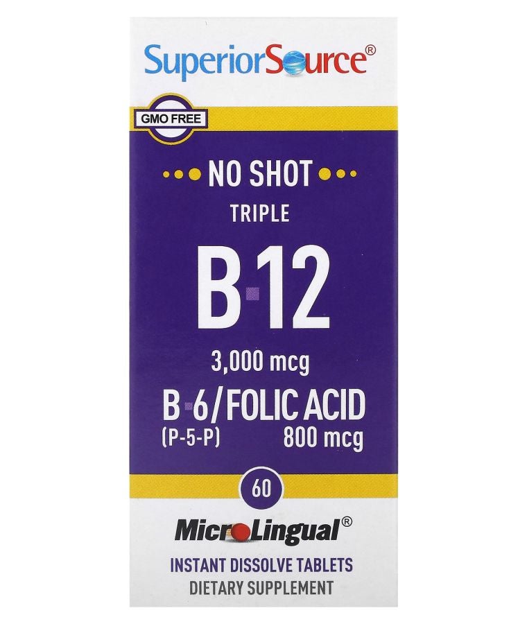 Superior Source Triple B-12 B-6 Folic Acid 60 MicroLingual Instant Dissolve Tablets