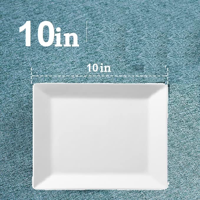 BARCROCK Acrylic Premium Square Multipurpose Use Plate for Snacks, Salads and Cookies Pack of 3, 25X25 CM (SQR-PLATE-WL10X10-P3-White) - Image 3