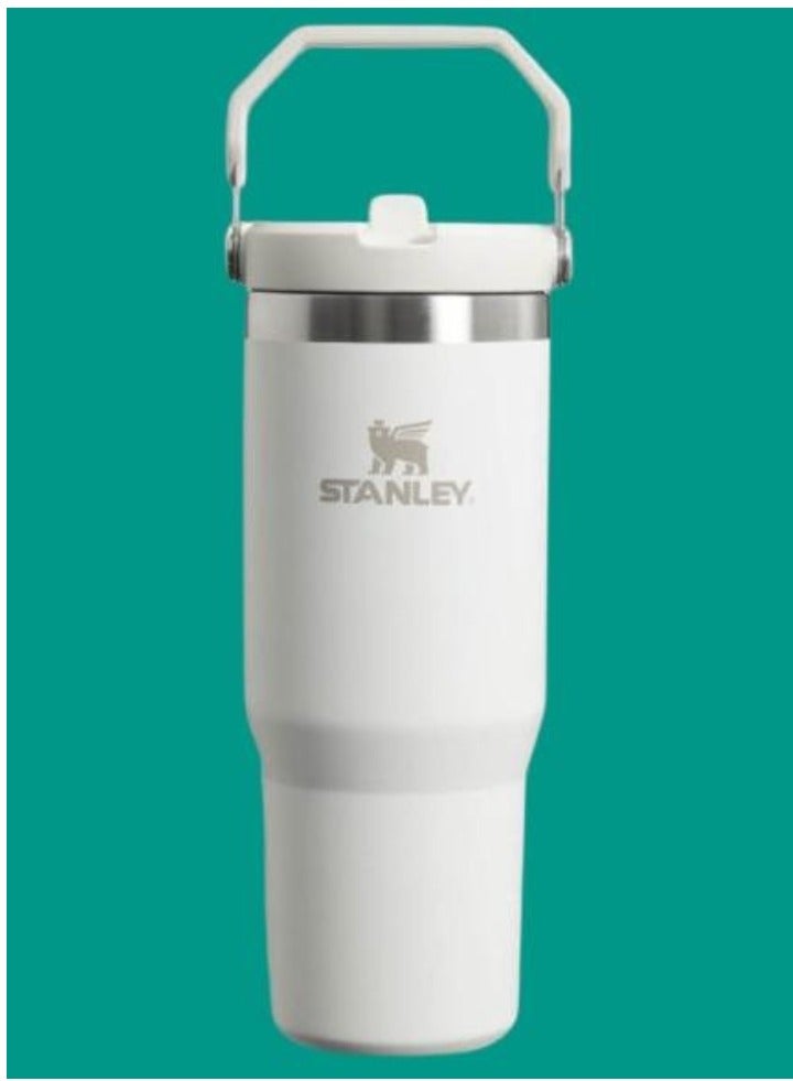 IceFlow Flip Straw Water Bottle with Straw 0.88L – Keeps Drinks Cold for 12+ Hours – Leakproof Stainless Steel, BPA-Free Travel Mug – Easy to Carry, Dishwasher Safe – Frost Color