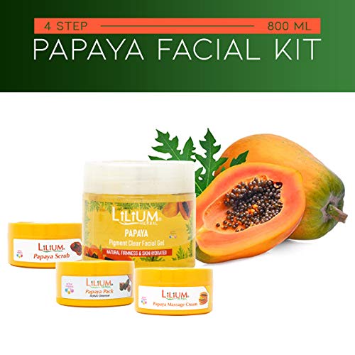 Lilium Herbal Papaya Facial Kit for Skin Brightening and Glow | 800g | Enriched with Natural Papaya Extracts - Image 2