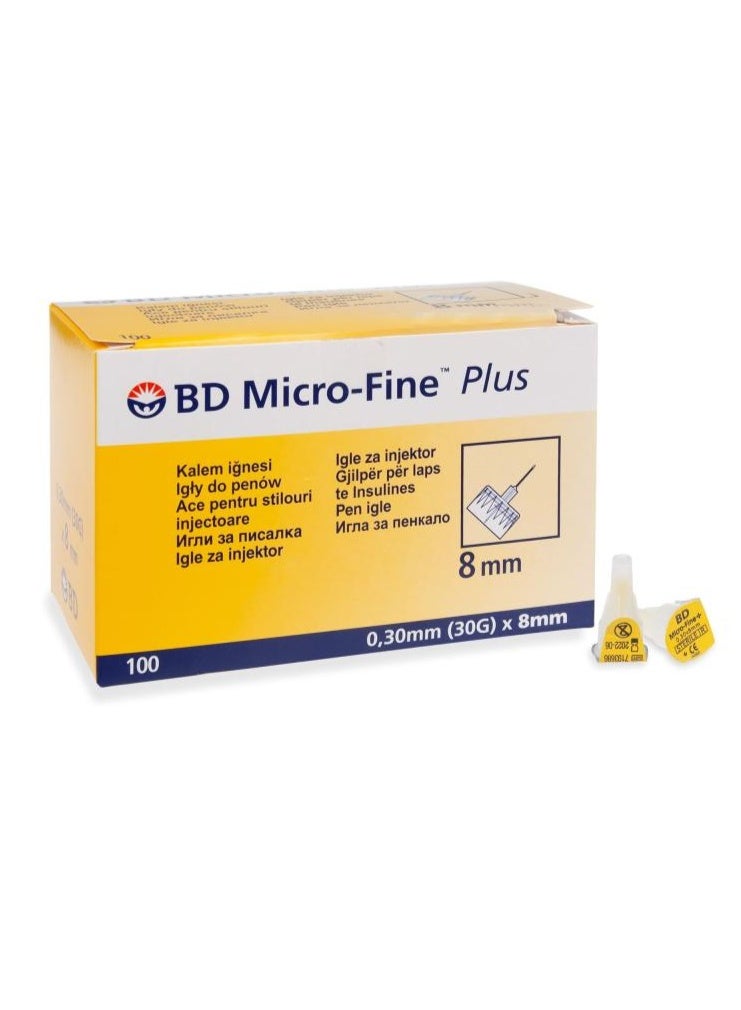 BD Micro-Fine™ Plus Pen Needles 8mm (30G) – 100 PCS | Sterile, Single-Use | Universal Fit for Insulin Pens