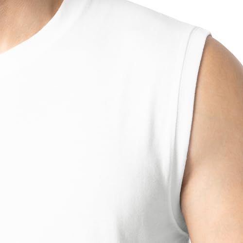 Fruit of the Loom Men's Eversoft Cotton Sleeveless T Shirts, Breathable & Moisture Wicking with Odor Control, Sizes S-4X, Muscle-2 Pack-White, X-Large - Image 2