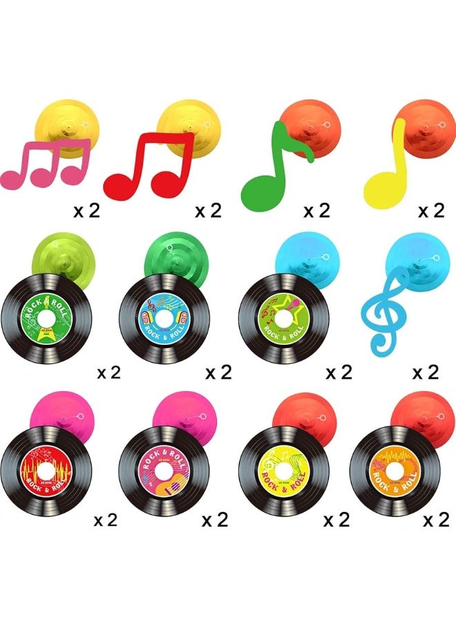 Sumind Sumind 30 Pcs 1950's Rock and Roll Music Party Sock Hop Decorations Vinyl Record Note Cutout Wall Decor Sign with Hanging Swirls Ceiling Decor for 50's Theme Rock Music Video DJ Party Supplies 7 Inch - Image 4