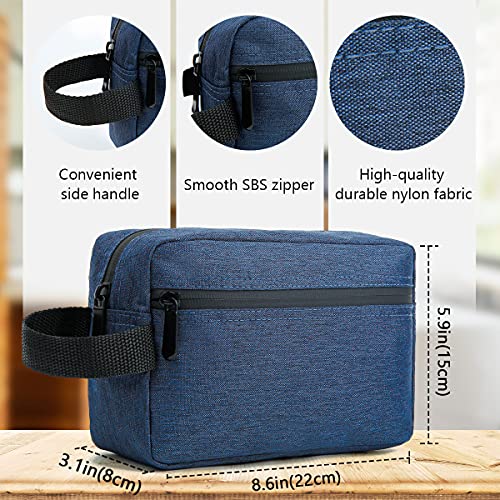 FUNSEED Travel Toiletry Bag for Women and Men, Water-resistant Shaving Bag for Toiletries Accessories, Foldable Storage Bags with Divider and Handle for Cosmetics Toiletries Brushes Tools (Blue) - Image 5