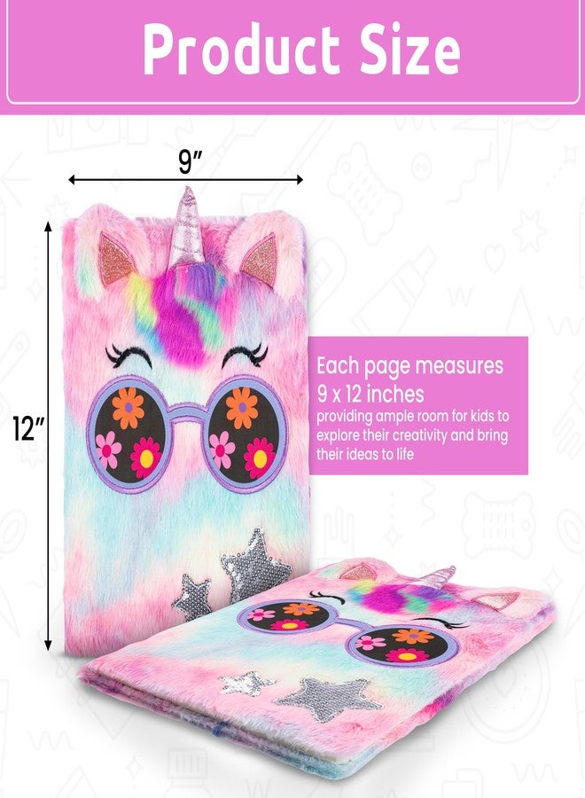 VOTUM Fuzzy Sketch Book: Personalized Artist Sketchbook: Sketching, Drawing and Creative Doodling. Notebook and Sketchbook to Draw and Journal (Unicorn) - Image 4