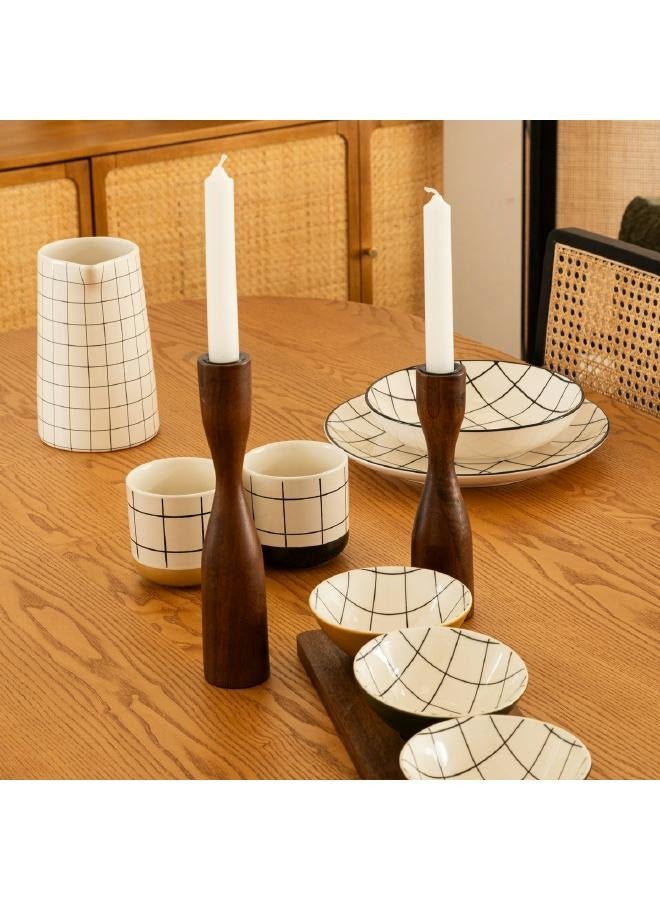 لوفت أتموسفيرا،حامل شموع، طقم من قطعتين،مجموعة  مكونة من شمعدانين من خشب المانجو خشب طبيعي - 196660 - Image 1