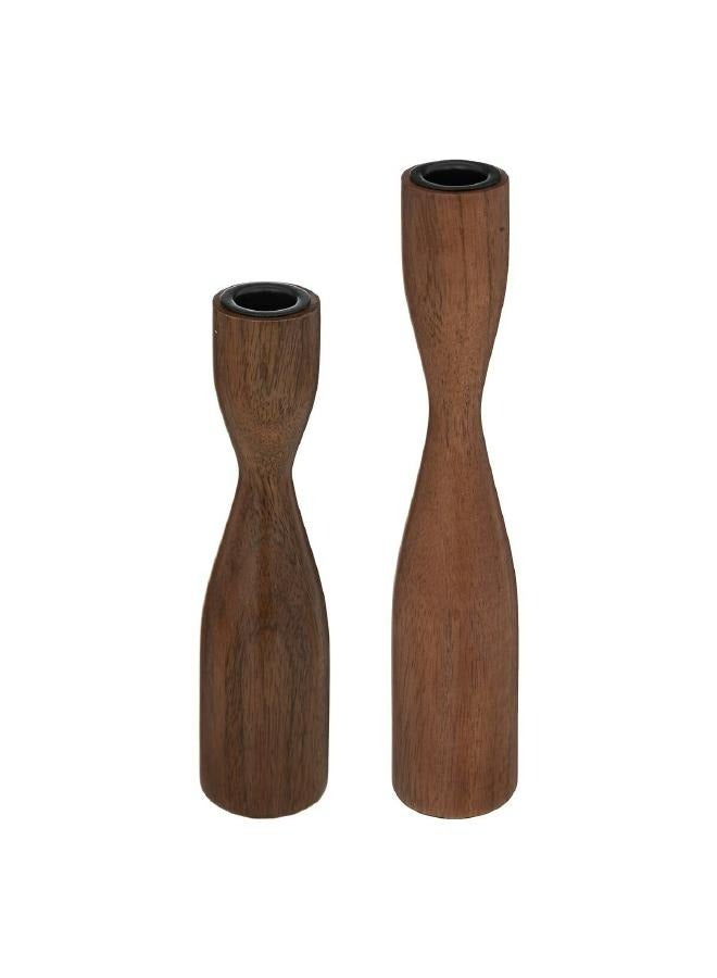 لوفت أتموسفيرا،حامل شموع، طقم من قطعتين،مجموعة  مكونة من شمعدانين من خشب المانجو خشب طبيعي - 196660 - Image 3