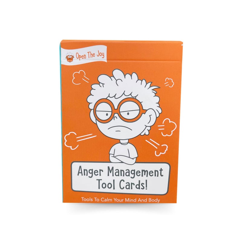 Open The Joy Anger Management Card Game, 50 Prompt Cards, Control Feelings and Increase Emotional Intelligence, Anger Management for Kids Ages 4+ - Image 1