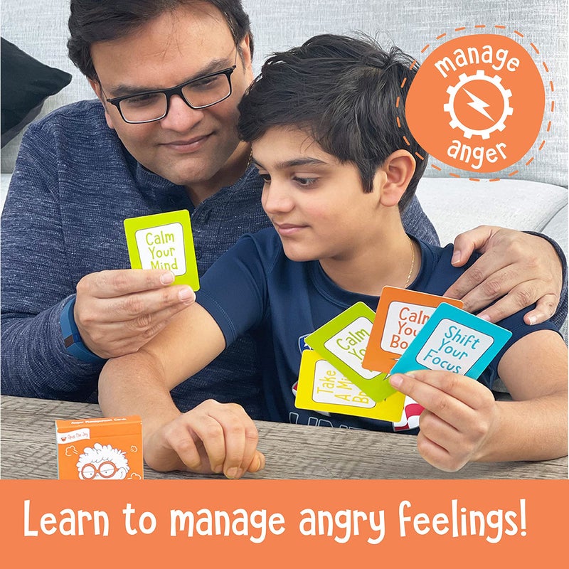 Open The Joy Anger Management Card Game, 50 Prompt Cards, Control Feelings and Increase Emotional Intelligence, Anger Management for Kids Ages 4+ - Image 4
