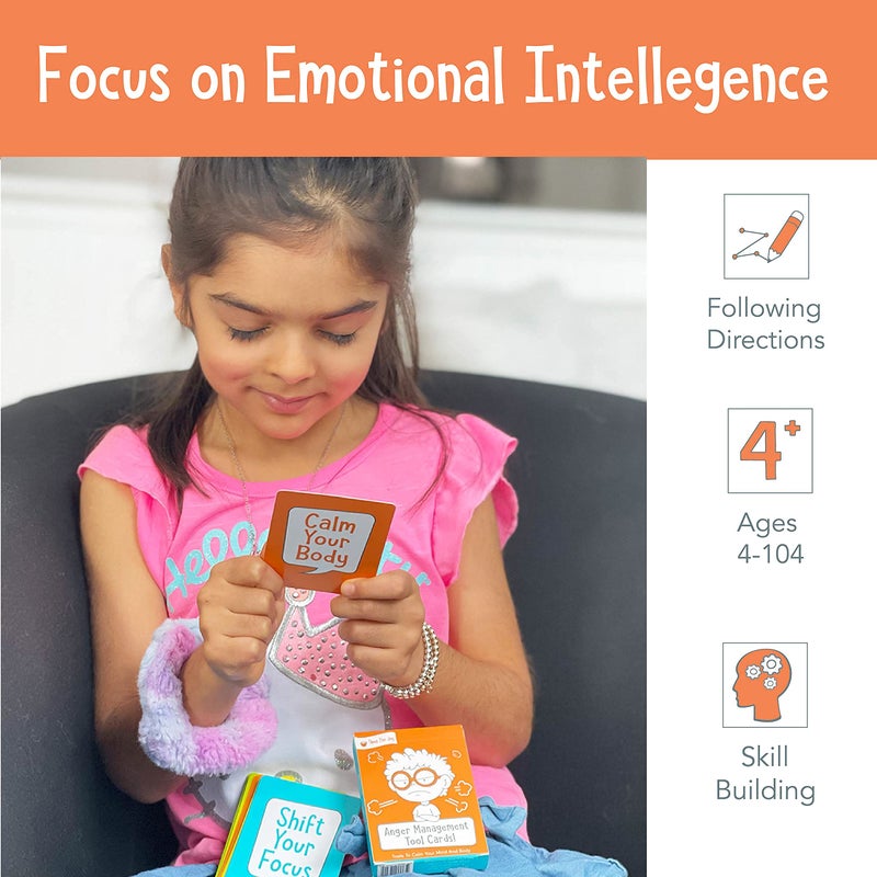 Open The Joy Anger Management Card Game, 50 Prompt Cards, Control Feelings and Increase Emotional Intelligence, Anger Management for Kids Ages 4+ - Image 3