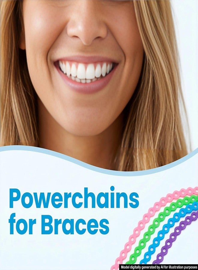 WTYPOPK 4 Rolls Power Chain for Braces with Changing Kit (Orthodontic Pliers and Probe), Continuous Rubber Braces Power chains, DIY Dental Braces Color Change at Home (Blue, Green, Pink, Purple) - Image 5