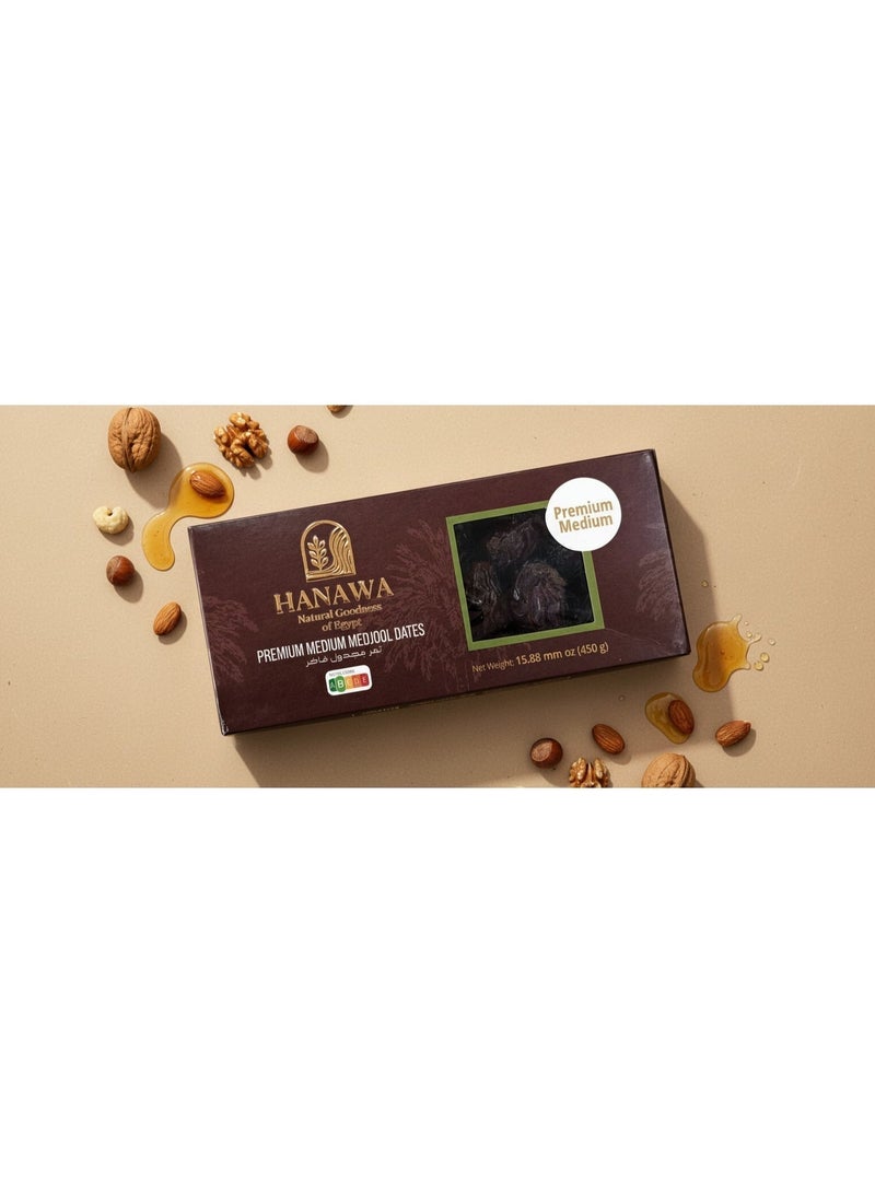 HANAWA Premium Medium Egyptian Medjool Dates 450g | Natural Luxury Dates | Vegan | No Added Sugar - Image 2
