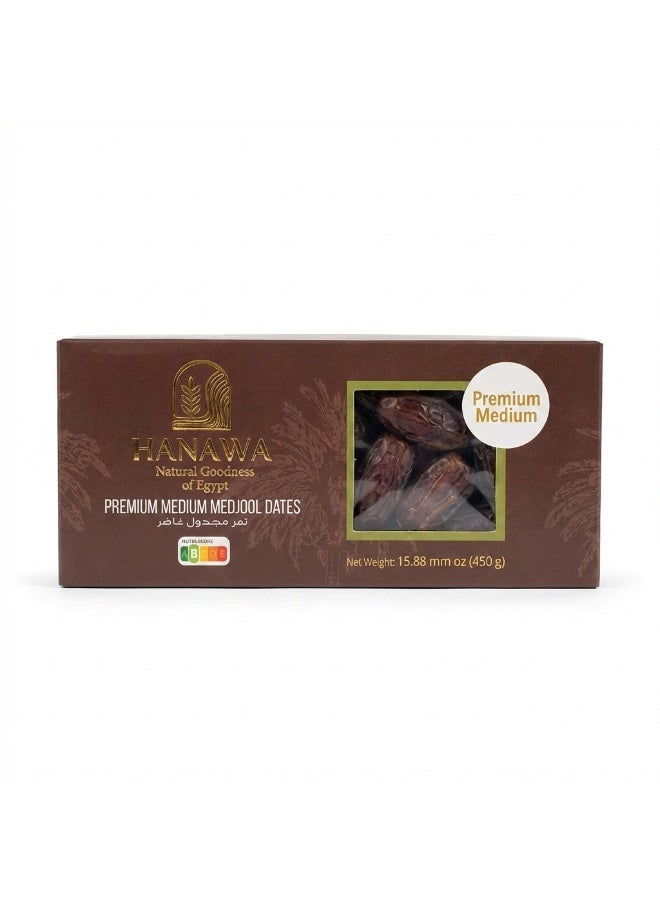 HANAWA Premium Medium Egyptian Medjool Dates 450g | Natural Luxury Dates | Vegan | No Added Sugar - Image 1