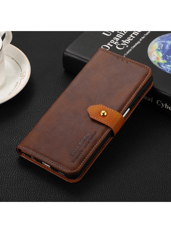 S-TOP Case For Motorola Edge 50 Pro KHAZNEH Dual-color Cowhide Texture Flip Leather Phone Case - Image 2