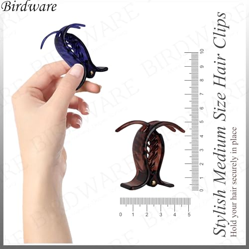 BIRDWARE Medium-Size Multi Color Imported Acrylic Material Butterfly Hair Clips For Women (6 Pc, Multi Colour) | Hair Clutchers (Multi Colour - 2) - Image 2