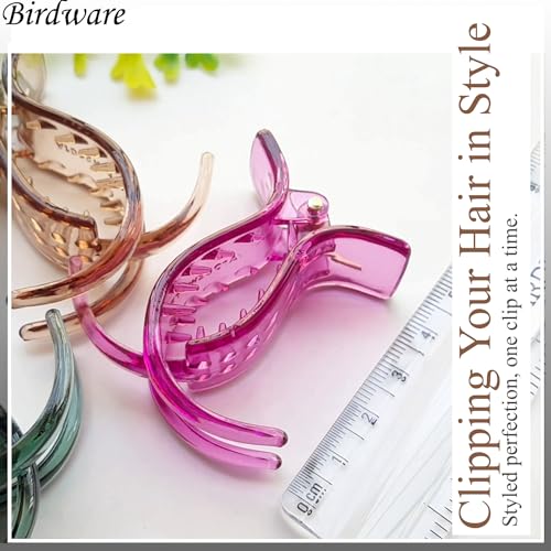 BIRDWARE Medium-Size Multi Color Imported Acrylic Material Butterfly Hair Clips For Women (6 Pc, Multi Colour) | Hair Clutchers (Multi Colour - 2) - Image 4