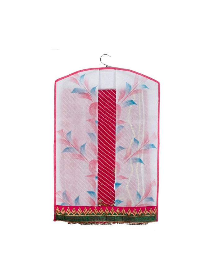Kuber Industries Kuber Industries Printed 12 Piece Non Woven Hanging Embroidered Saree Cover Wardrobe Organiser (Pink)  - Image 3