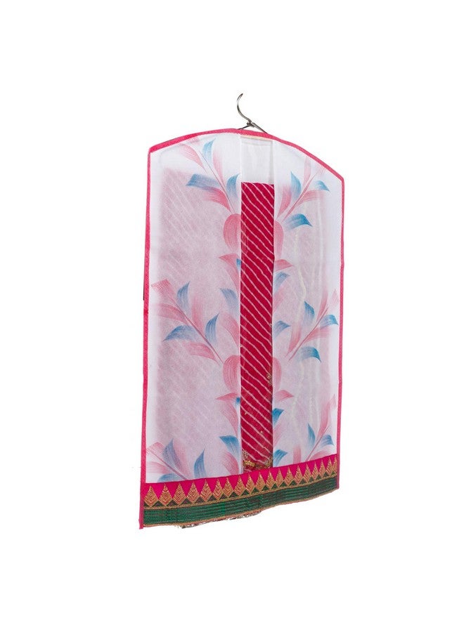 Kuber Industries Kuber Industries Printed 12 Piece Non Woven Hanging Embroidered Saree Cover Wardrobe Organiser (Pink)  - Image 4