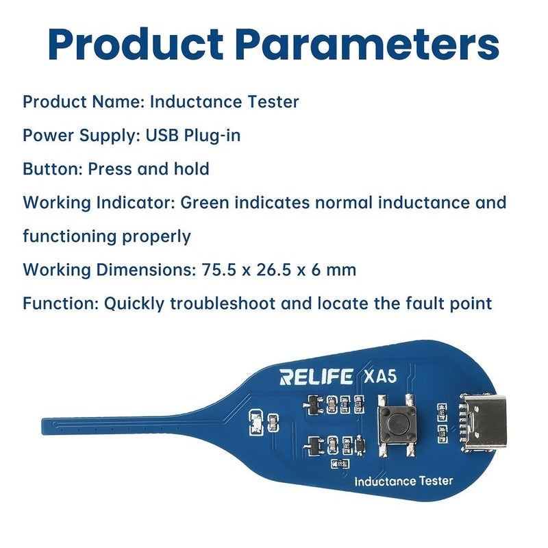 XA5 Inductance Tester Motherboard Coil Electromagnetic Module Type C Interface 1pc - Image 3
