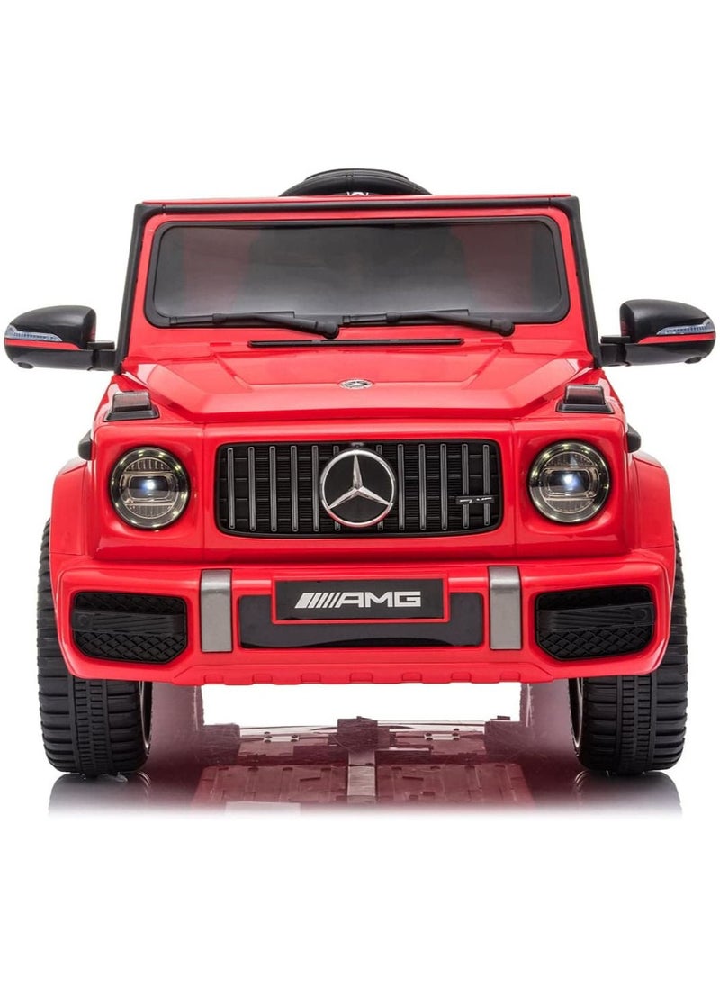 FACTUAL TOYS سيارة مرسيدس بنز G63 الكهربائية بإطارات إيفا ومقعد جلدي - أحمر (12 فولت)  - Image 5