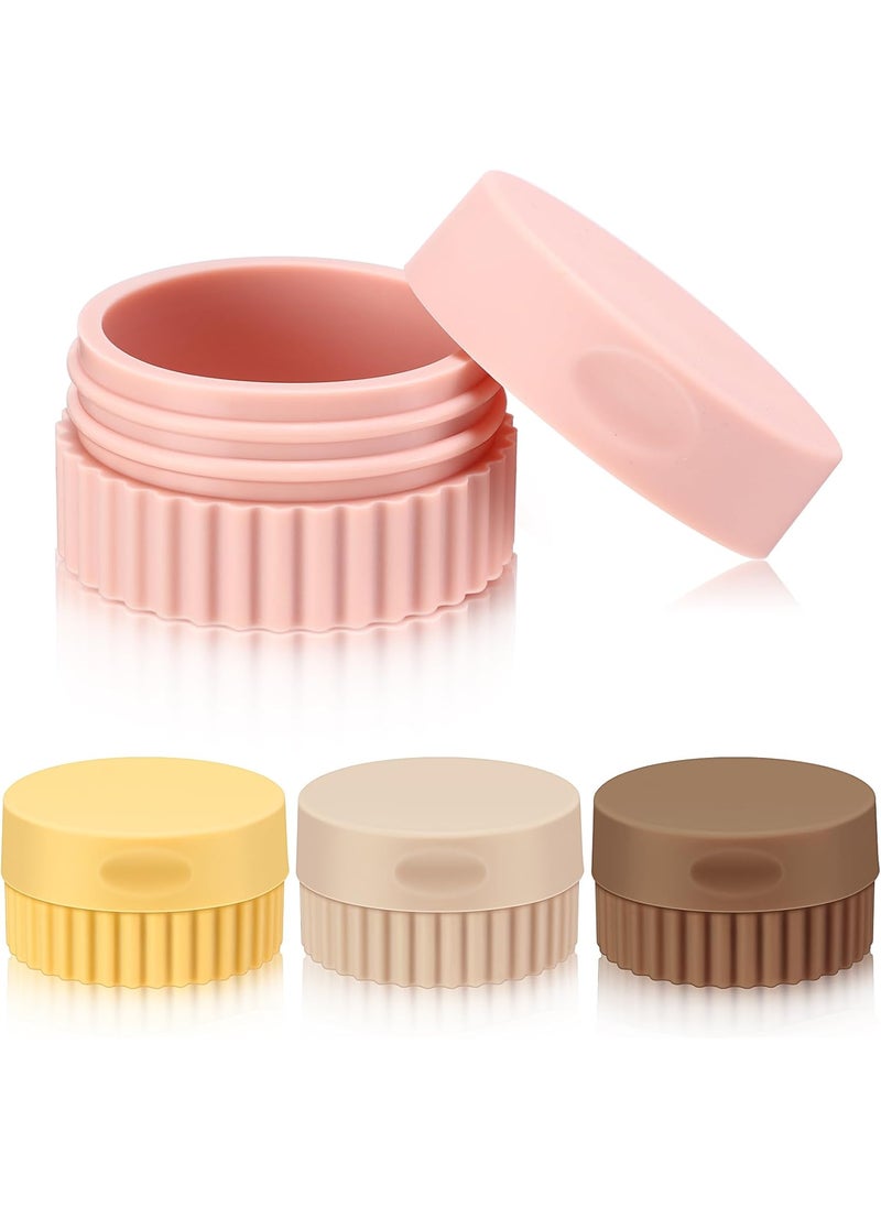 Maxcheck Maxcheck 4 Pcs Travel Containers for Toiletries Small Silicone Cream Jars 0.68 oz Travel Size Container Leakproof Travelling Accessories with Lid for Cosmetic Body Skin Cream Bottle(Classic Color) 