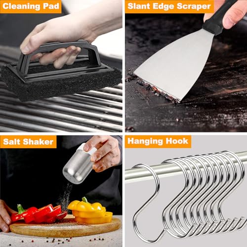 POLIGO 28PCS Griddle Accessories Kit, Flat Top Grill Accessories Set for Camp Chef, Grill Spatula Set with Enlarged Spatulas, Basting Cover, Scraper for Cooking Indoor or Outdoor Barbecue - Image 5