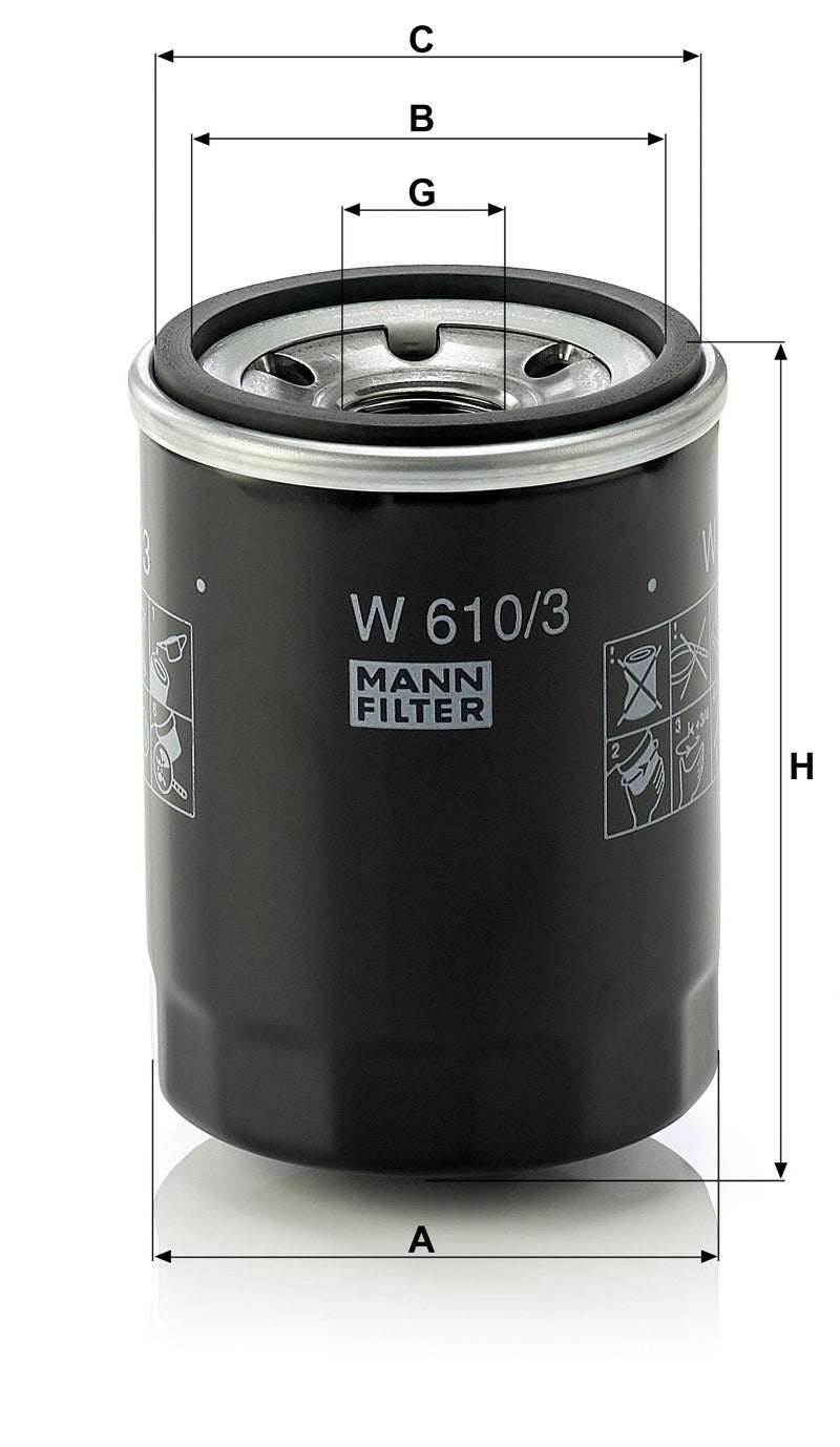 Mann Filter W610/3 Spin-On Oil Filter - Image 2