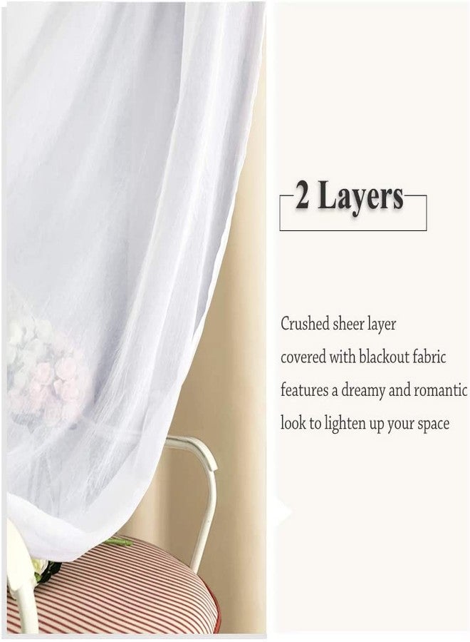BFAM Sheer Solid Curtains Blackout - Heavy-Duty Light Block Curtain Panels Pair with Grommet Top for Bedroom, Set of 2 (Beige, 7 Ft) - Image 5