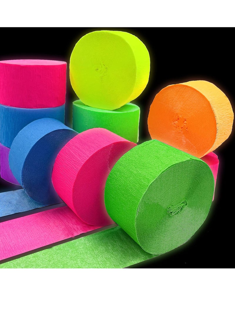 Terabyte Colourful Crepe Paper Streamer Ribbon Decorations for Birthday Craft Decoration and Various Festivals & Party (10)10X3METER 10 COLORS 60MM WIDTH - Image 2