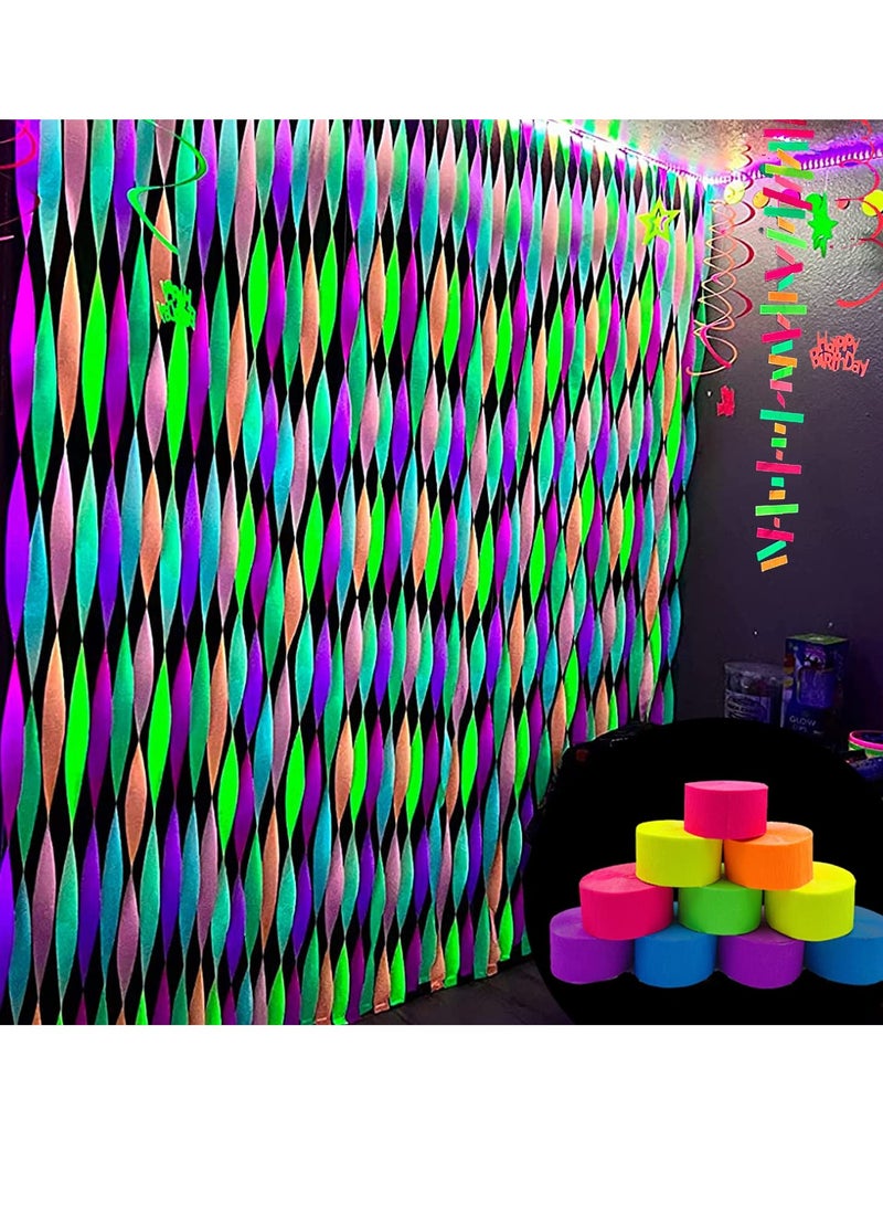 Terabyte Colourful Crepe Paper Streamer Ribbon Decorations for Birthday Craft Decoration and Various Festivals & Party (10)10X3METER 10 COLORS 60MM WIDTH - Image 3