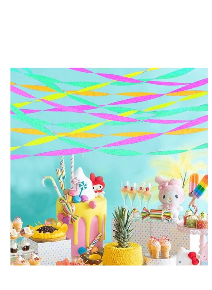 Terabyte Colourful Crepe Paper Streamer Ribbon Decorations for Birthday Craft Decoration and Various Festivals & Party (10)10X3METER 10 COLORS 60MM WIDTH - Image 4