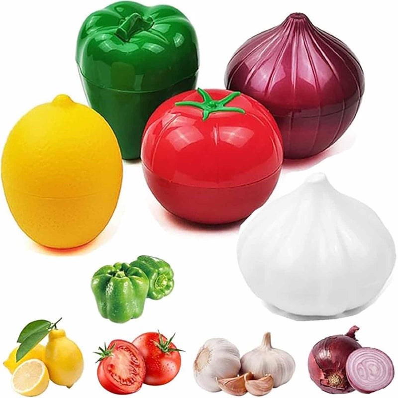5 Piece Fruit  Vegetable Storage Container  Reusable Fridge Storage Bowl  Saver