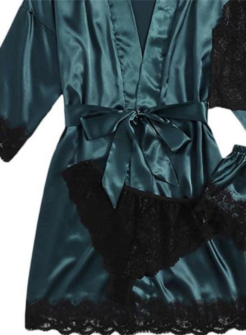 4pcs women's pajamas home wear new lace pajamas set  - Image 4