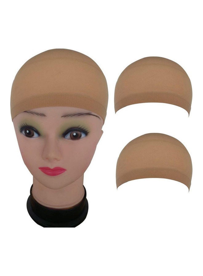 NIBEMINENT Pack Of 2 Elastic Wig Cap Dark Skin 11x19cm - Image 2