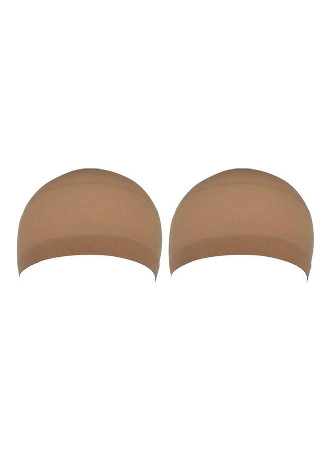 NIBEMINENT Pack Of 2 Elastic Wig Cap Dark Skin 11x19cm - Image 3