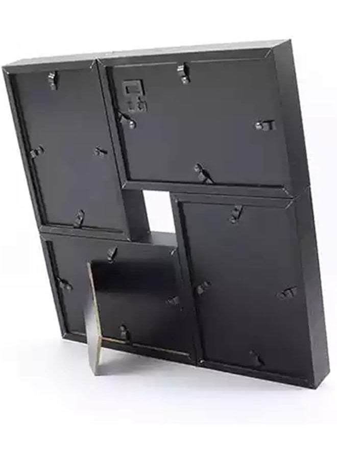 U-HOOME - Picture Frame Black Multi Photo Frames Display 4 X 6 Pictures 4 Opening Family Photo Frame Collage For Table Or Wall Display - Image 1