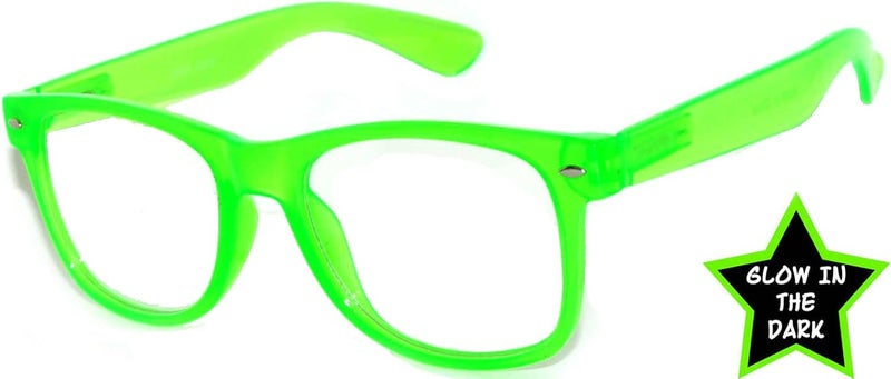 OWL Classic Vintage Sunglasses 80s Style with Clear Lens, Smoke Lens Nerdy Colorful Frames - Image 2