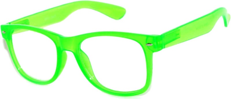 OWL Classic Vintage Sunglasses 80s Style with Clear Lens, Smoke Lens Nerdy Colorful Frames - Image 1