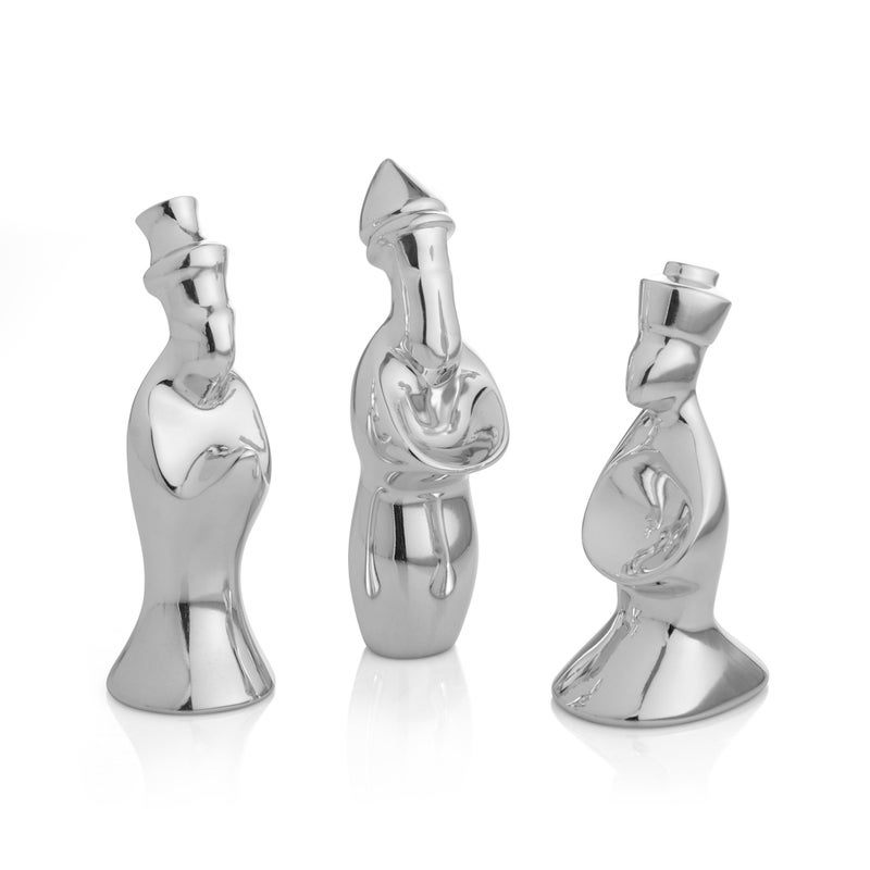 Nambe Nambe Three Wise Men Figurine  Nativity Holiday Figurine Traditional Set Metal Alloy Religious Decoration  Ideal Christmas Nativity Home Dcor  Christmas Table Centerpieces