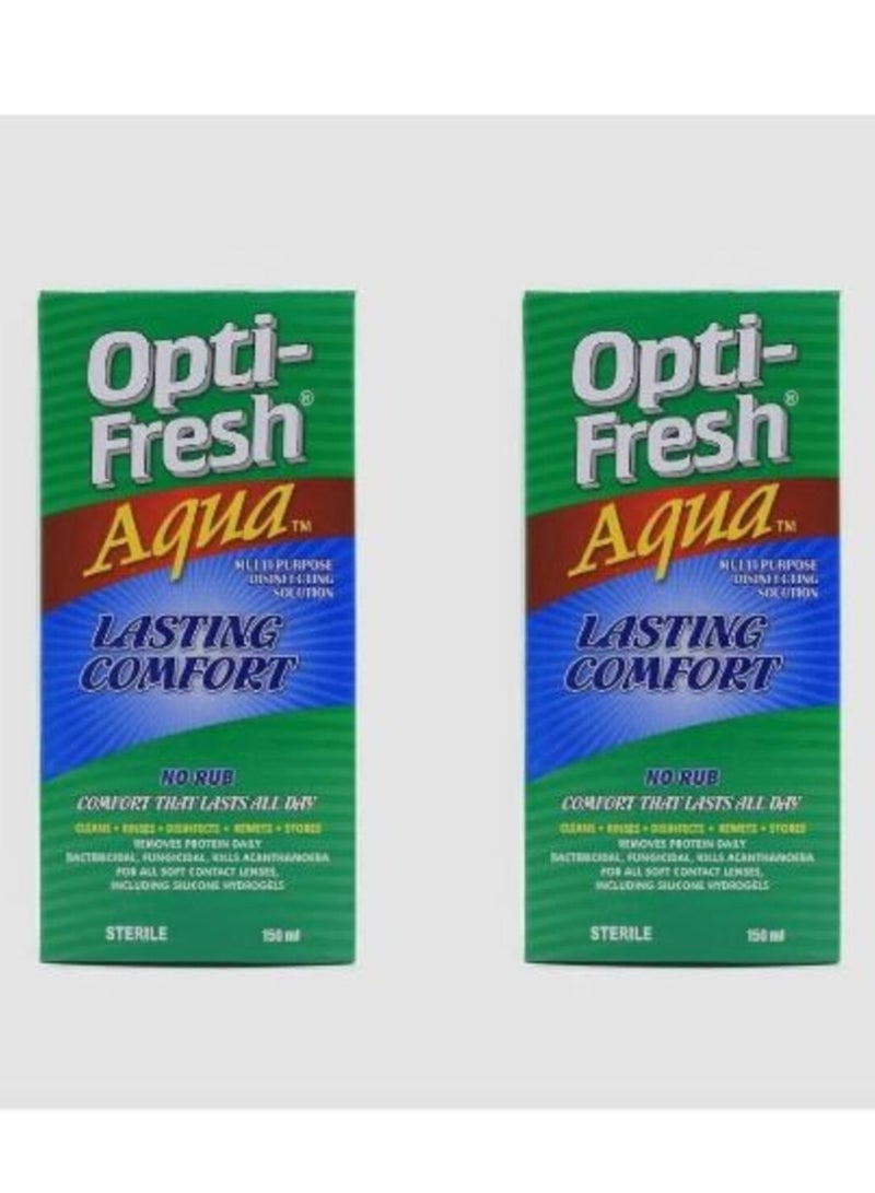 أوبتيفريش محلول عدسات أوبتي فريش أكوا لتعقيم وتنظيف العدسات اللاصقة – 150 مل قطعتين - Image 3