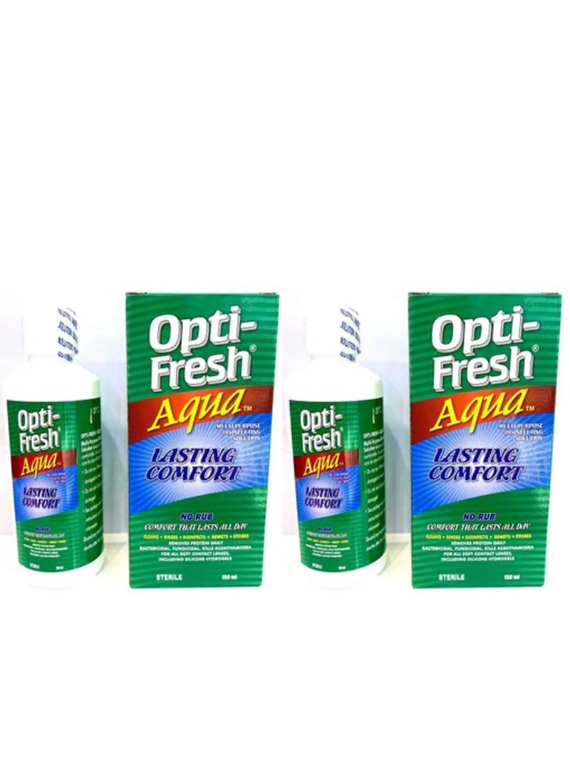 Opti-Fresh Aqua Contact Lens Solution  Cleans, Disinfects & Stores – 150ml 2pc