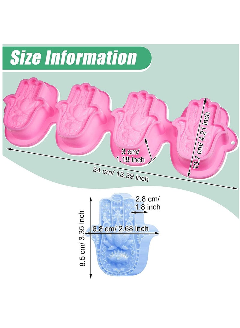 Excefore Silicone Soap Molds 4 Cavities Hand of Fatima Silicone Molds Lotus in The Palm Soap Mold - Image 5