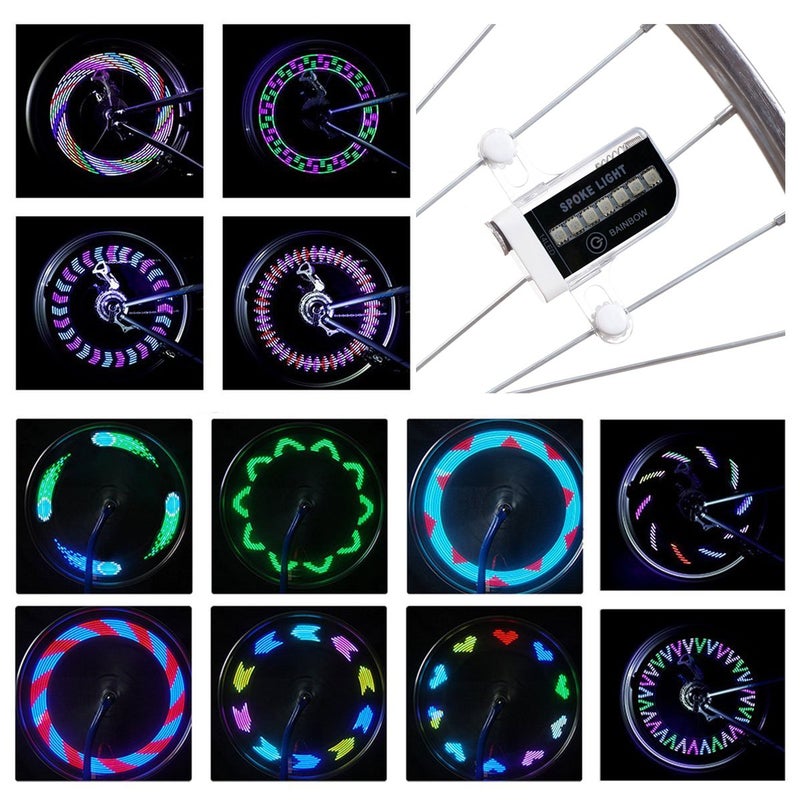 DAWAY LED Bike Wheel Lights - A12 Waterproof Cool Bicycle Tire Light (2 Pack), Safety Spoke Lights for Kids Adults Boys Girls Christmas Gifts, 30 Fun Bright Patterns, Auto & Manual Dual Switch - Image 1