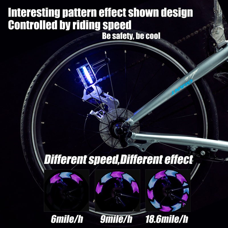 DAWAY LED Bike Wheel Lights - A12 Waterproof Cool Bicycle Tire Light (2 Pack), Safety Spoke Lights for Kids Adults Boys Girls Christmas Gifts, 30 Fun Bright Patterns, Auto & Manual Dual Switch - Image 4