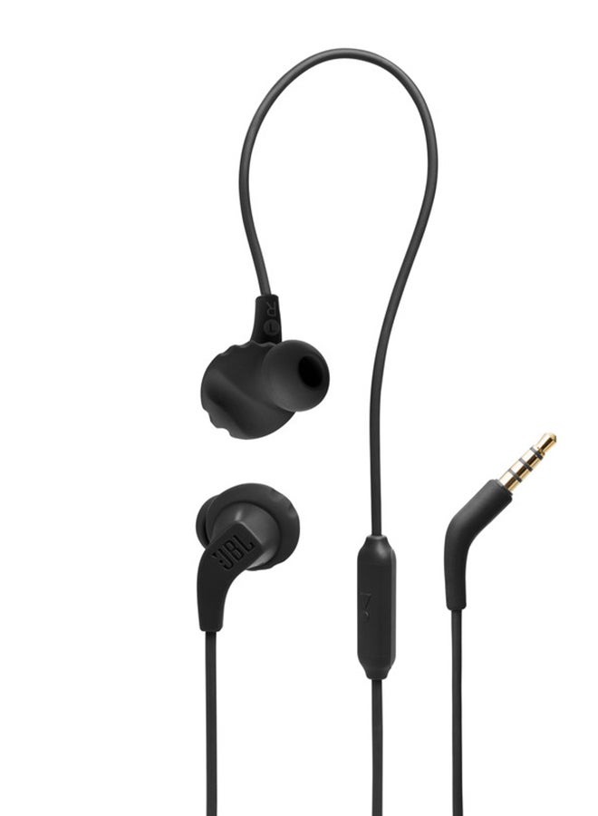 Endurance Run 2 Waterproof Wired Sports In-Ear Headphones, Fliphook Design, Flexsoft Technology, Ipx5 Sweatproof, Hands-Free Calls, Magnetic Buds Black