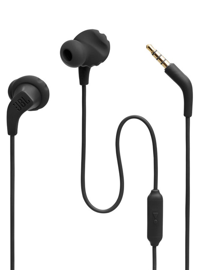 JBL Endurance Run 2 Waterproof Wired Sports In-Ear Headphones, Fliphook Design, Flexsoft Technology, Ipx5 Sweatproof, Hands-Free Calls, Magnetic Buds Black - Image 2
