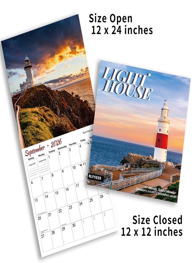 BLYYIEER 2026 Wall Calendar Lighthouse, 12 Months Hangable Wall Calendars, 12" x 24" (Open), Thick Glossy Paper, Organizing & Planning - Image 5