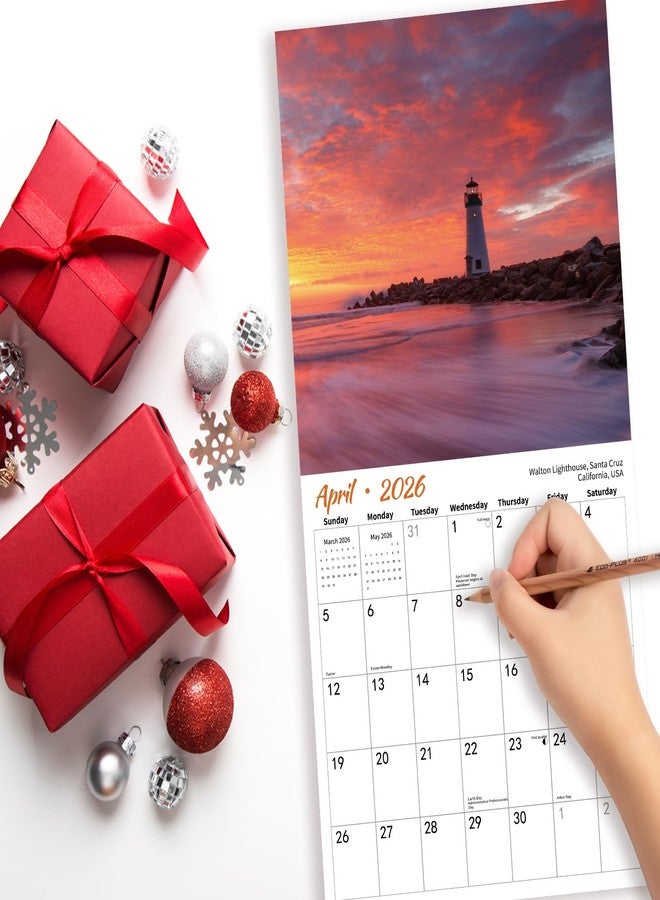 BLYYIEER 2026 Wall Calendar Lighthouse, 12 Months Hangable Wall Calendars, 12" x 24" (Open), Thick Glossy Paper, Organizing & Planning - Image 3