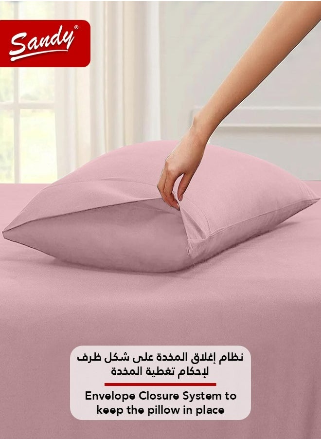 ساندي طقم شرشف سرير ساندي فاخر بجودة الفنادق مع غطاء وسادة، طقم من قطعتين، شديد النعومة وجيد التهوية وبارد, مقاس مفرد ونص 243 × 167 سم, نود  - Image 5