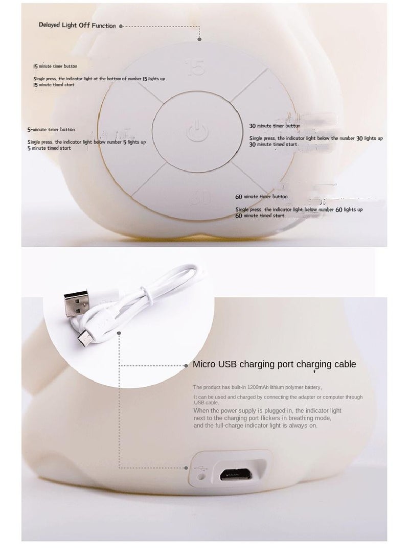 Y&D Adorable Kids Night Light Night Lamp Night Lights For Kids Bedroom Toddler Baby Portable Silicone USB Led Nightlight Nursery  - Image 3